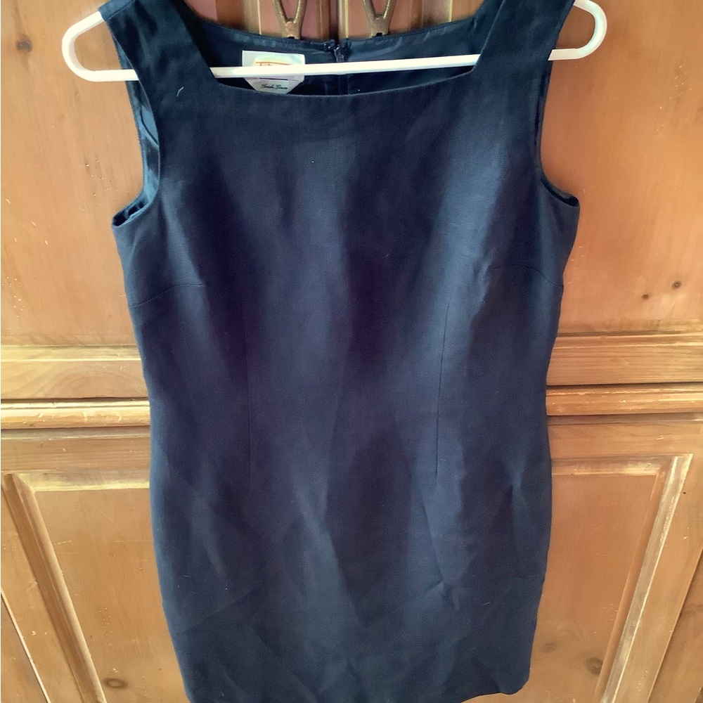 Talbots. Solid Black Irish Linen Lined Shift, She… - image 3